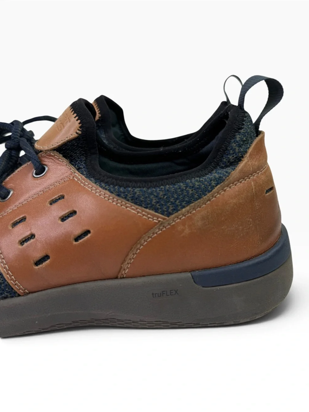 Rockport Works truFLEX Shoes RK4691 Navy Blue Brown Leather Lace Up Men’s 10.5 W